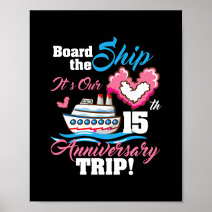 Poster Embarque No Navio É Nossa Viagem de Aniversário de