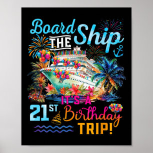 Poster Embarque No Navio É Uma Viagem De Aniversário De 2