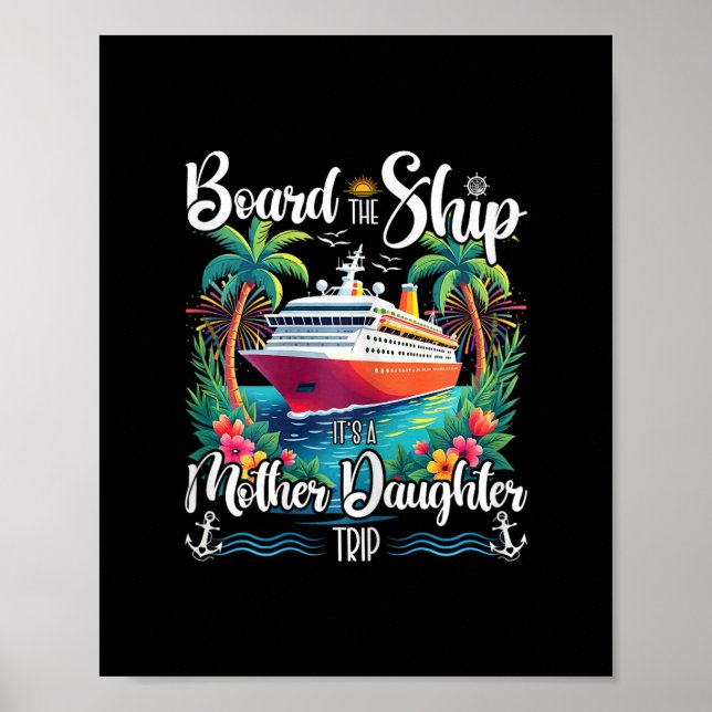 Poster Embarque No Navio É Uma Viagem De Cruzeiro Mãe E F (Frente)
