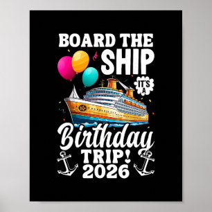 Poster Embarque No Navio É Viagem De Aniversário 2026 Ani