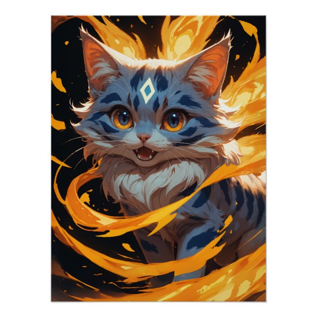 Póster Ember Arcana: A Familiar de Kitten Flamebound (Frente)
