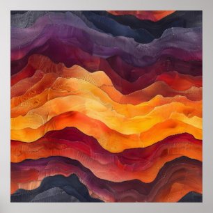 Poster Ember Strata – Camadas Abstratas de Terra e Fogo