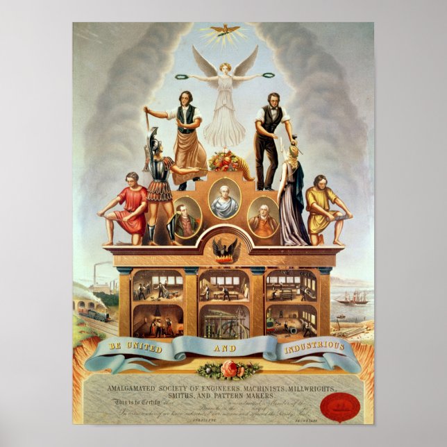 Póster Emblema Comercial da Sociedade Amalgamada (Frente)