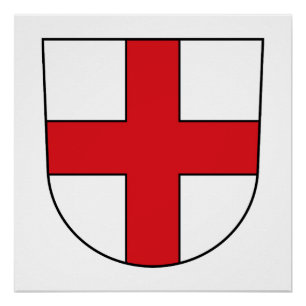 Póster emblema da cidade de Freiburg Breisgau Alemanha sí