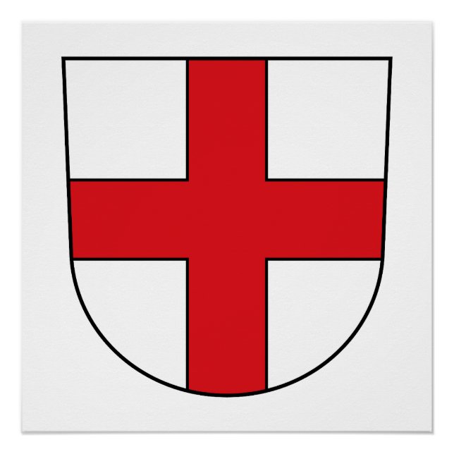 Póster emblema da cidade de Freiburg Breisgau Alemanha sí (Frente)
