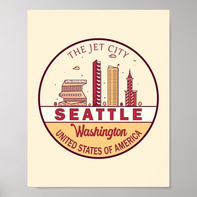 Poster Emblema da Cidade de Seattle, Washington (Frente)