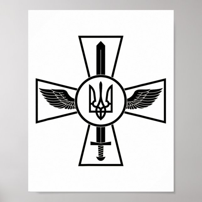 Poster Emblema da Força Aérea Ucraniana Forças Armadas da (Frente)