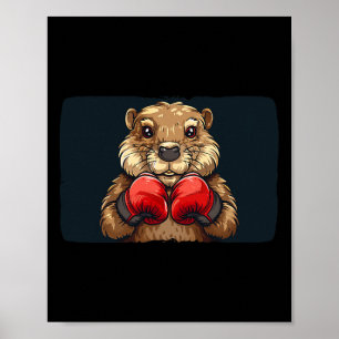 Poster Emblema de Castor de Boxe Para um Apelo Forte e Co