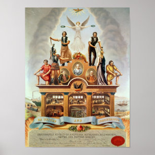 Póster Emblema de comércio da sociedade amalgamada