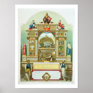 Poster Emblema de comércio da sociedade amalgamada de