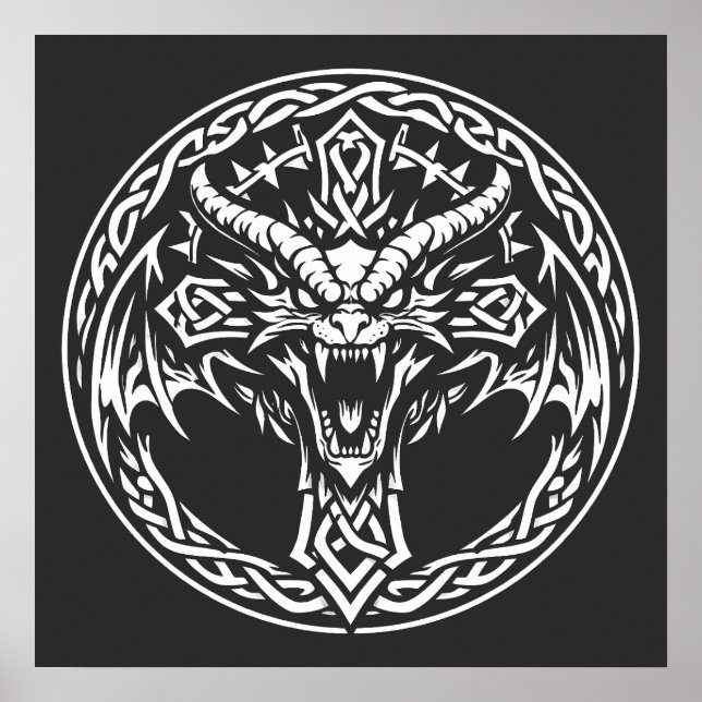 Poster Emblema de Dragão Celta por BurnsInHell (Frente)