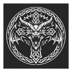 Póster Emblema de Dragão Celta por BurnsInHell