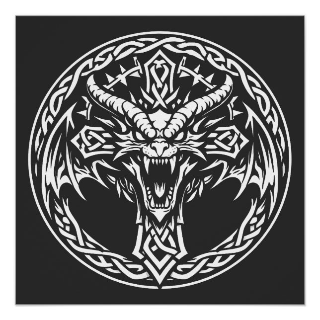 Póster Emblema de Dragão Celta por BurnsInHell (Frente)