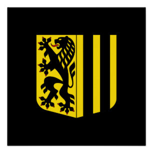 Póster emblema de Dresden bandeira da Alemanha símbolo br