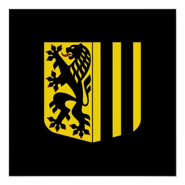 Póster emblema de Dresden bandeira da Alemanha símbolo br (Frente)