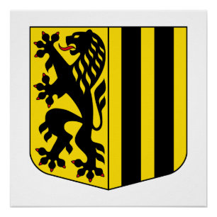 Póster emblema de Dresden bandeira da Alemanha símbolo br