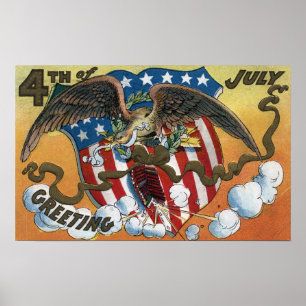 Póster Emblema de Eagle que guardara fogos-de-artifício,