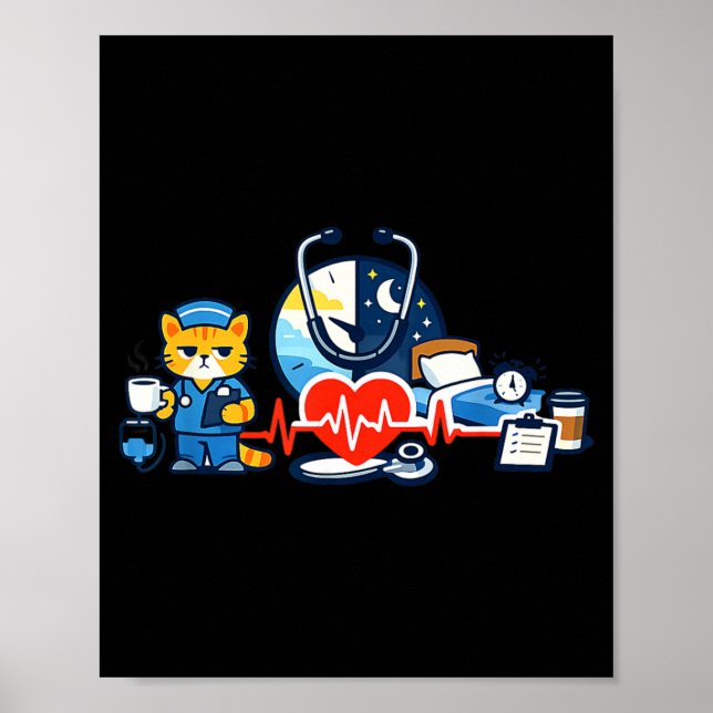 Poster Emblema de Humor de Enfermeira para Orgulho da Equ (Frente)