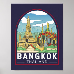 Poster Emblema de Introdução ao Viagem da Tailândia em Ba
