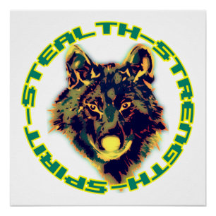 Póster emblema de lobo