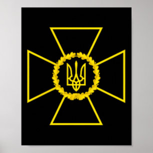 Poster Emblema do Serviço de Segurança da Ucrânia Bandeir