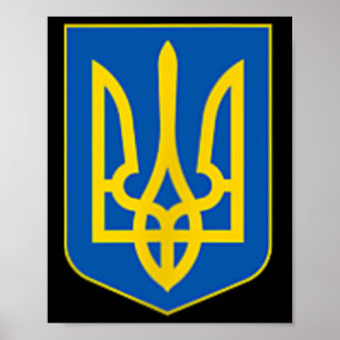 Poster Emblema do Tridente Ucraniano Brasão de Armas Logo