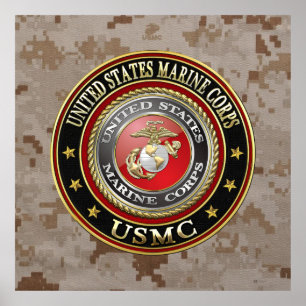 Póster Emblema do USMC [Edição Especial] [3D]
