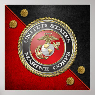 Poster Emblema e uniforme do USMC [3D]