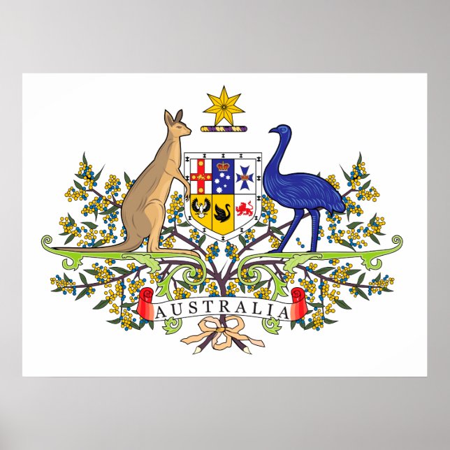 Póster emblema nacional australiano (Frente)