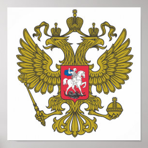 Póster emblema nacional russo