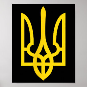 Poster Emblema Símbolo de Apoio à Ucrânia Apoie os Ucrani