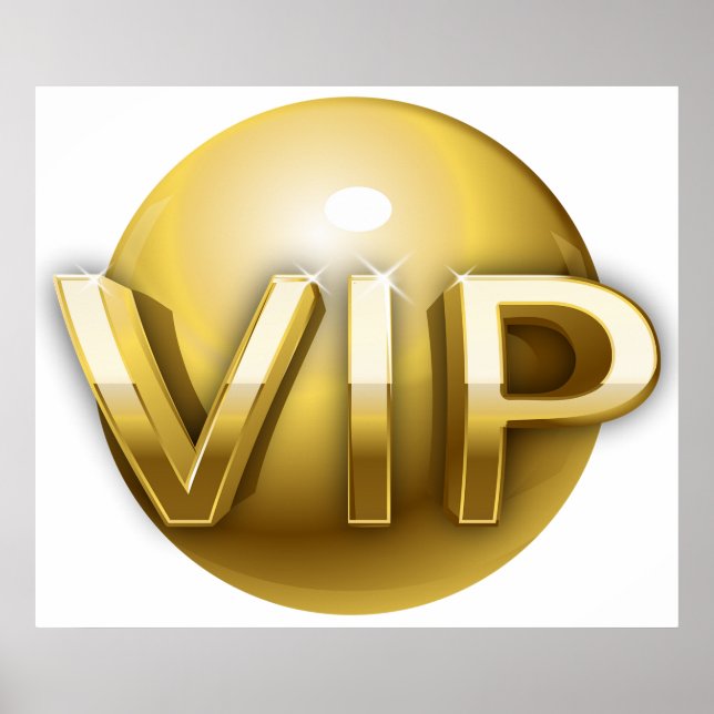 Poster Emblema VIP Ouro 3D de Luxo (Frente)