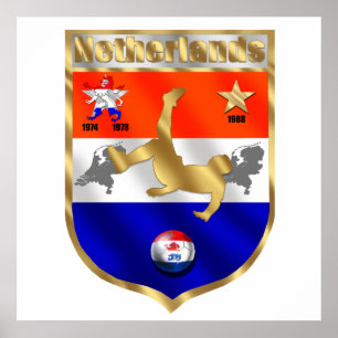 Póster Emblema voetbal holandês do protetor do jogador d
