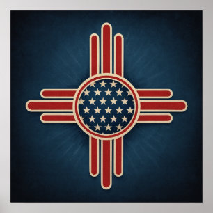 Poster Emblema Zia Americano Moderno – Sul Patriótico Ous