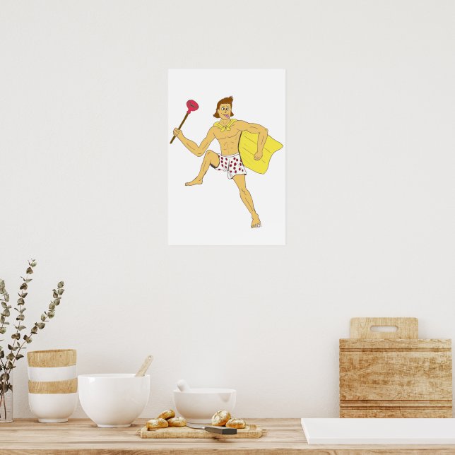 Poster êmbolo e cara de roupa interior (Cozinha)