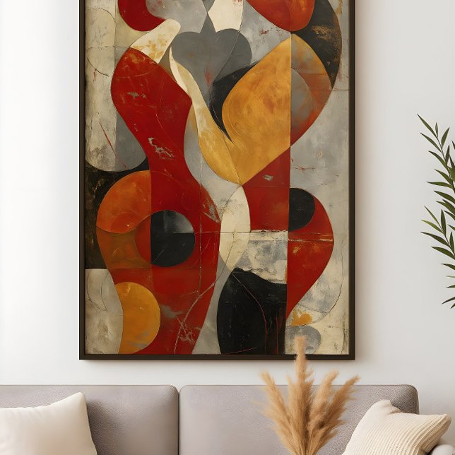 Poster Embrace Them – Modern Silhouette Lovers Art in Red (Criador carregado)