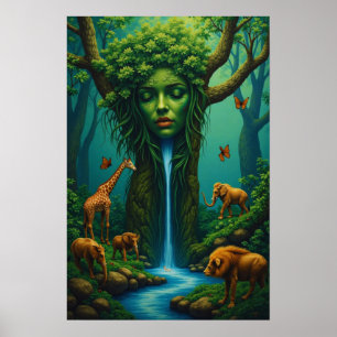 Poster Embraço da Mãe Natureza - Fantasia da Vida Selvage