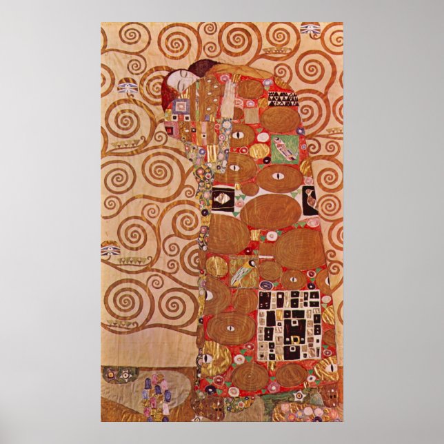 Póster Embraço de Gustav Klimt (Frente)