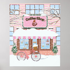 Poster Embraço de inverno, Compro de café molhado na neve