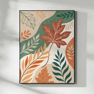 Poster Embraço de outono: Uma jornada botânica Abstrato