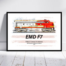 EMD F7 Santa Fe Warbonnet com Bandeira Americana.
