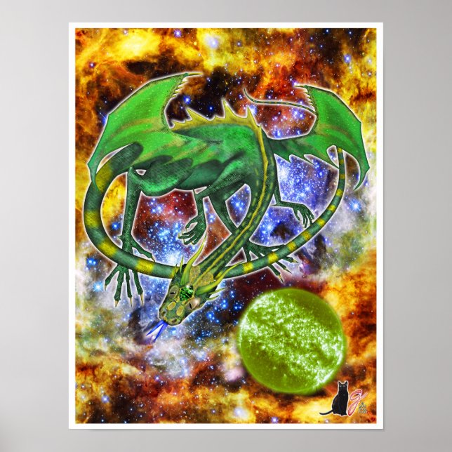 Poster Emerald Cosmic Dragon (Frente)