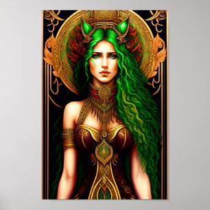 Poster Emerald Enchantress: Uma Rainha 3D com vestidos ve