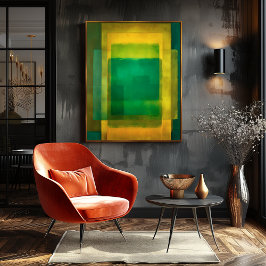 Poster Emerald Gold Color Field Abstract Modern Art