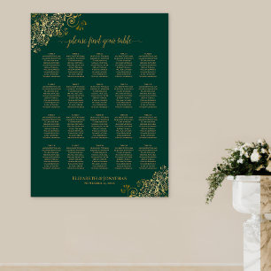 Poster Emerald Green 20 Gráfico de Casamento de Mesa Dour