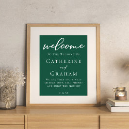 Poster Emerald Green - Bem-vindo ao nosso casamento