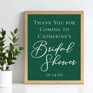 Poster Emerald Green Chá de panela Personalizado Bem-Vind