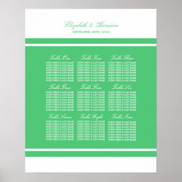 Poster Emerald Green Modern Wedn Seating Chart