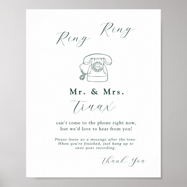 Poster Emerald Green Vintage Botanic em Audio Guestbook (Frente)