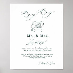 Poster Emerald Green Vintage Botanic em Audio Guestbook